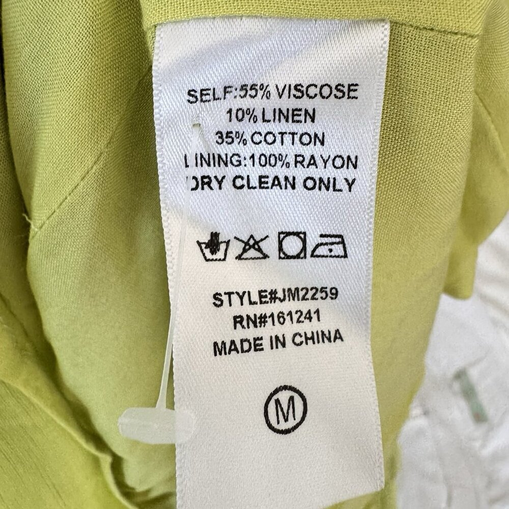J Marie Embroidered Rowan Flutter Sleeve Lime Top size Medium Retail $106 - Picture 8 of 9